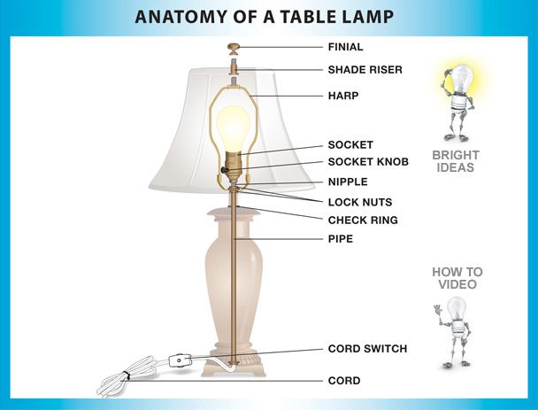 what is  Anatomy of Table Lamp Parts